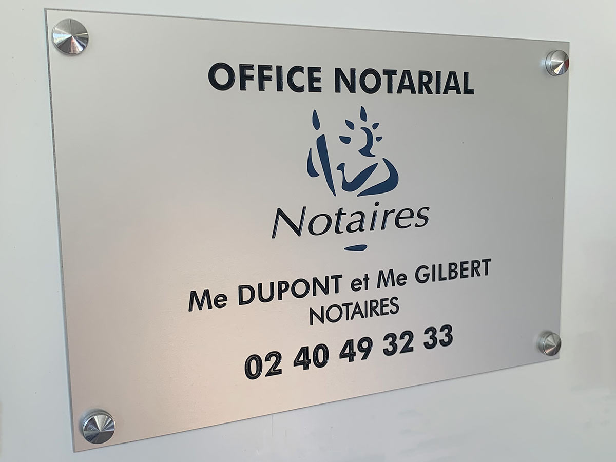 Plaque pro en plexi transparent - avec logo couleur Société Entreprise